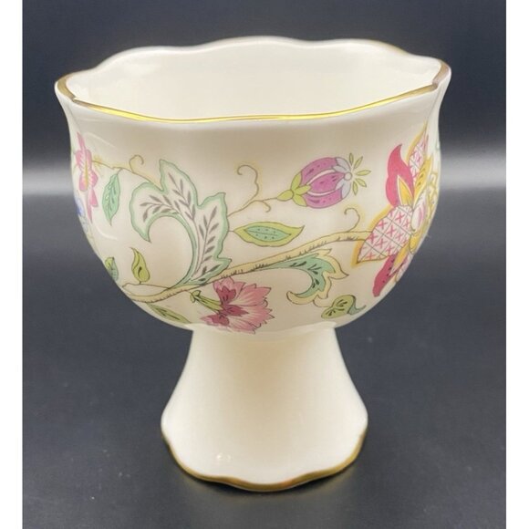 Minton Other - Minton Haddon Hall Bone China Footed Egg Cup Vase England Floral Gold Trim 3"